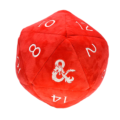 D20 Jumbo Plush Die D&D Red and White